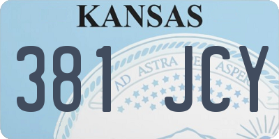 KS license plate 381JCY