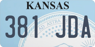 KS license plate 381JDA