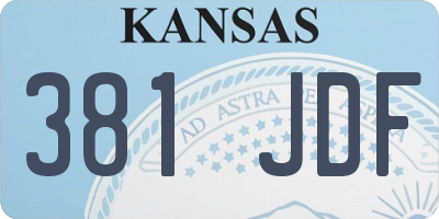 KS license plate 381JDF