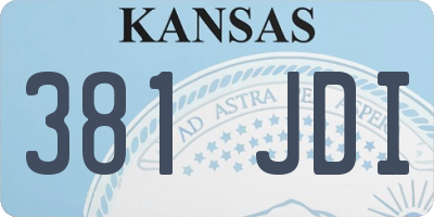 KS license plate 381JDI