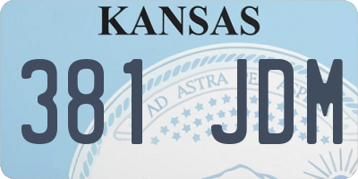 KS license plate 381JDM