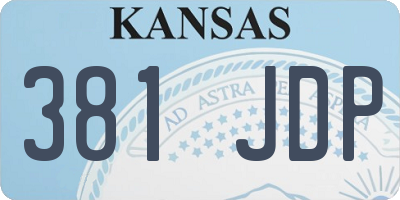 KS license plate 381JDP