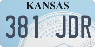 KS license plate 381JDR