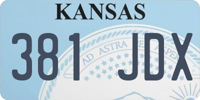 KS license plate 381JDX