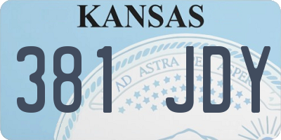 KS license plate 381JDY