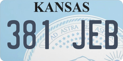 KS license plate 381JEB