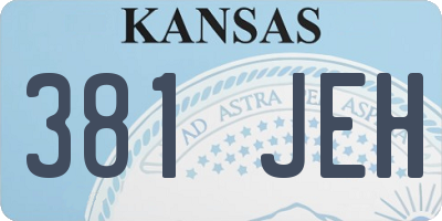 KS license plate 381JEH