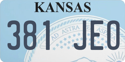 KS license plate 381JEO