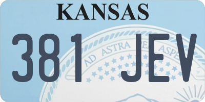 KS license plate 381JEV