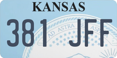 KS license plate 381JFF