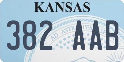 KS license plate 382AAB