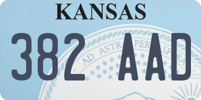 KS license plate 382AAD