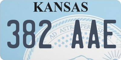 KS license plate 382AAE