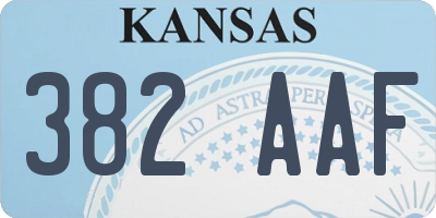 KS license plate 382AAF