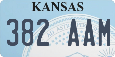 KS license plate 382AAM