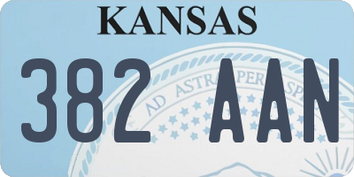 KS license plate 382AAN
