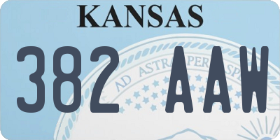 KS license plate 382AAW