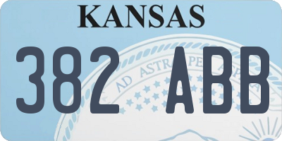 KS license plate 382ABB