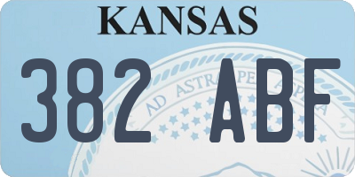 KS license plate 382ABF