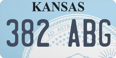 KS license plate 382ABG