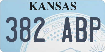 KS license plate 382ABP