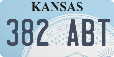 KS license plate 382ABT
