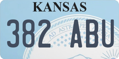 KS license plate 382ABU