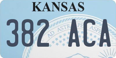 KS license plate 382ACA