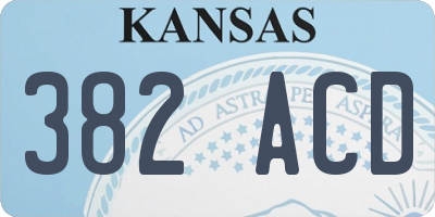 KS license plate 382ACD
