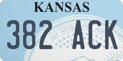 KS license plate 382ACK
