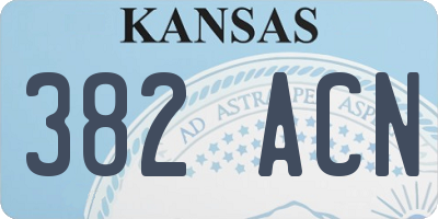 KS license plate 382ACN