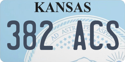 KS license plate 382ACS