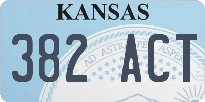 KS license plate 382ACT