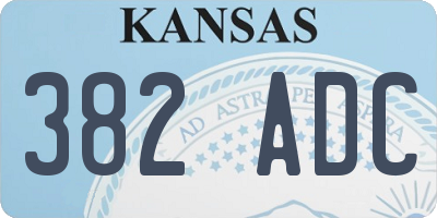 KS license plate 382ADC