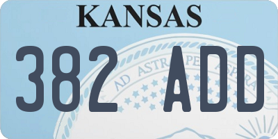KS license plate 382ADD