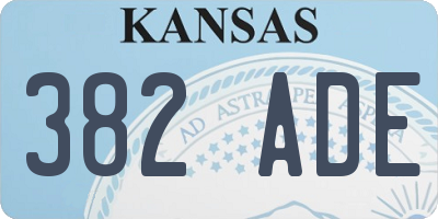 KS license plate 382ADE