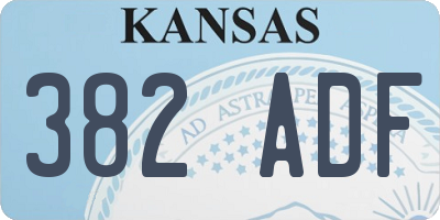 KS license plate 382ADF