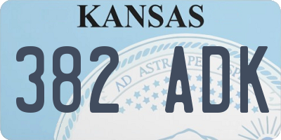 KS license plate 382ADK