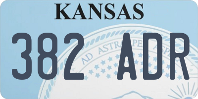 KS license plate 382ADR
