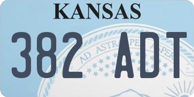KS license plate 382ADT
