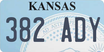 KS license plate 382ADY