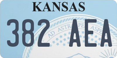 KS license plate 382AEA