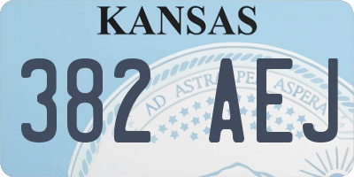 KS license plate 382AEJ