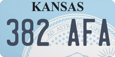 KS license plate 382AFA