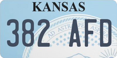 KS license plate 382AFD