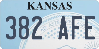 KS license plate 382AFE