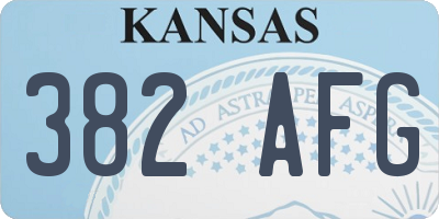KS license plate 382AFG