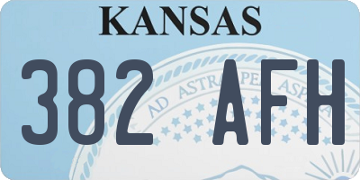 KS license plate 382AFH