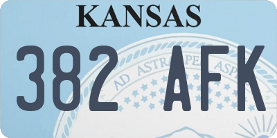 KS license plate 382AFK