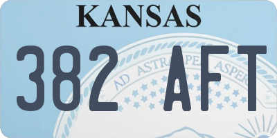KS license plate 382AFT